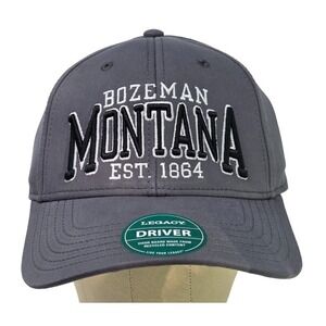 NEW Bozeman Montana Cap Cotton Dark Gray Adjustable Strap One‎ Size Legacy